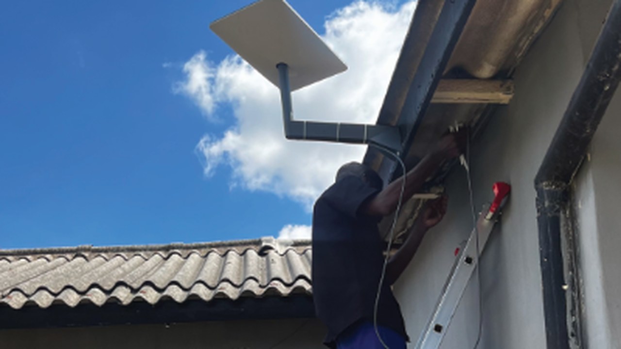 Starlink installation in rural Zambia